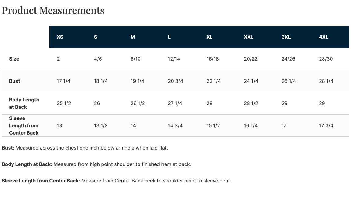 Not Gen Pop, Women's Fan Favorite™ T-Shirt - Size Chart